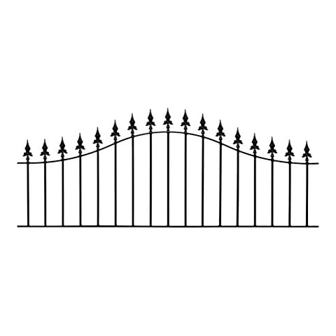 Saxon Spear Top Garden Fencing Panel 1830mm (6ft) GAP x 660mm High Galvanised shaped arched wrought iron metal fence railing SAZP04 Cover