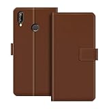 ESACMOT �tui Portefeuille en Cuir Compatible avec Huawei Nova 3e Coque � Rabat avec Porte-Cartes et Support, Fermeture Magn�tique, �tui Folio Antichoc (Marron)