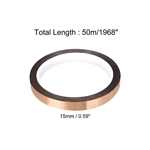 Image of MECCANIXITY Metalized Polyester Film Tape,0.59inch x 54.6yds. Adhesive Mirror Finish Decor Tape for Detailing Accent Wall,Graphic Arts,Wardrobe Crafts Tape 50m x 15mm,Rose Gold Tone