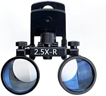 Global-Dental Binocular Surgical Loupes Glasses Magnifier Plastic Clip for All Glasses with Storage Case 420mm (2.5X)
