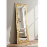 MO.WA Espejo Moderno Oro cm. 50x145, Made in Italy
