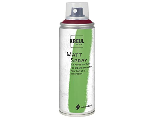 Kreul 76316 - Spray de Couleur Rouge vin, 200 ML, Peinture en Spray Mate Classique à Base d'eau hautement pigmentée et résistante à l'eau résistante au polystyrène pour intérieur et extérieur