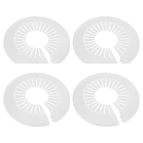 M METERXITY 4-Pack Pipe Cover Decoration, Suit for 55mm-74mm Outer Diameter Flange Water Pipe Escutcheon Water Pipe Drain Line Cover for Radiator Pipe/Water Drain Tube [White]