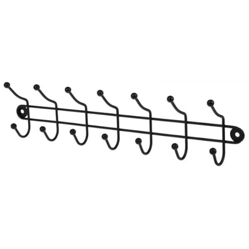 Schlosserei Bayerwald Perchero de Pared Con Ganchos Para Colgar Toallas de Baño Construcción Duradera de Acero Con Recubrimiento de Polvo Negro 41 x 10,5 cm Cover