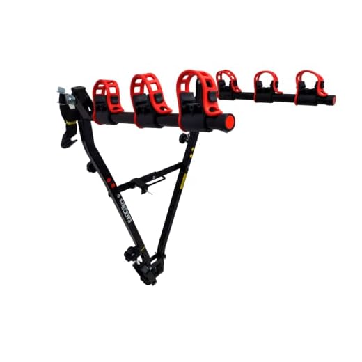 Suporte para bike Transbike Engate p/ 3 bicicletas Preto tira Vermelha Sedan Hatch