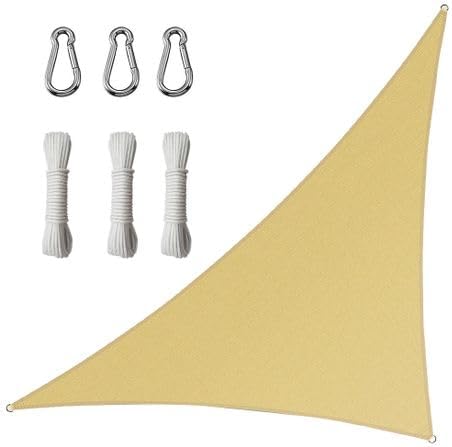 Sun Shade Sail,UV Block Sunshade Canopt & hardware kit (Beige - 3.6x3.6m)