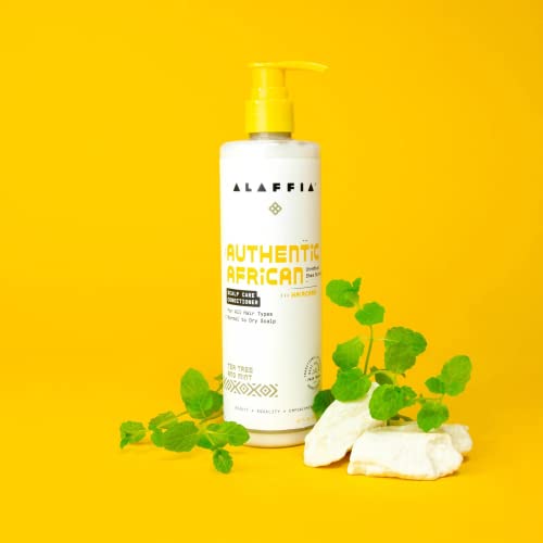 Alaffia Hair Care, Authentic African Black Soap Scalp Care Conditioner, Soothing Tea Tree & Mint - 12 Fl Oz #TOP3