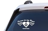 Forever in My Heart Heart Angel Wings Dog Paw Personalized RIP Car Window Vinyl Decal Sticker Custom Memorial Decal (Black)