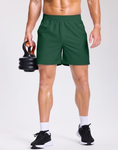 Image of GGJ Men's Lightweight Athletic Shorts with 2 Zipper Pockets 7 inch /9 inch /5 inch Gym Workout Running Quick Dry Tennis Shorts for Men