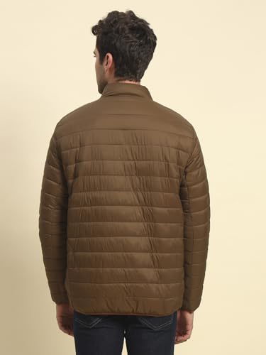 Image of Cantabil Reversible Jacket for Men | Premium Casual Jacket Smart Fit Mock Neck Nylon Fabric Solid Pattern (P MJKT00249)