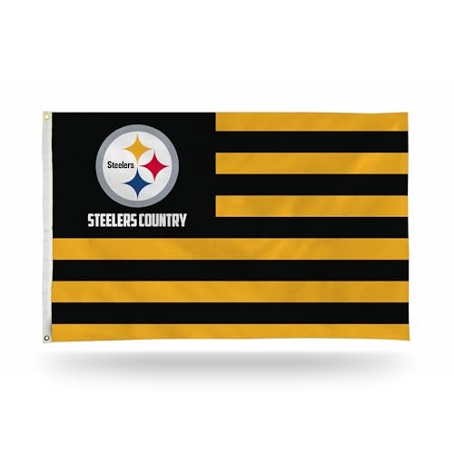 Rico Industries NFL Pittsburgh Steelers Country 3' x 5' Banner Flag 3' x 5' Banner Flag Single Sided - Indoor or Outdoor - Home Décor