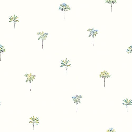 Chesapeake 3113-12062 Teal Palmetto Leaves Wallpaper #TOP23