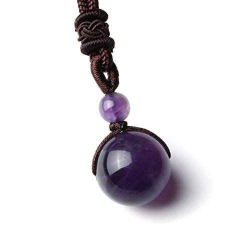 Image of Jovivi Healing Crystals Necklace Natural Tiger Eye Amethyst Lucky Blessing Protection Chakra Beads Stone Pendant for Women Men Adjustable, Stone Nylon, No Gemstone