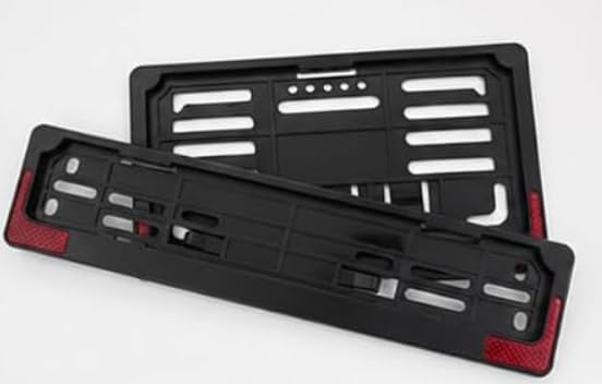 Image of HCM Number Plate Frame Set of 2 (Front & Rear) | ABS Quality Plastic | HCM High Class Materials | Easy Installation | with Double Side Reflector