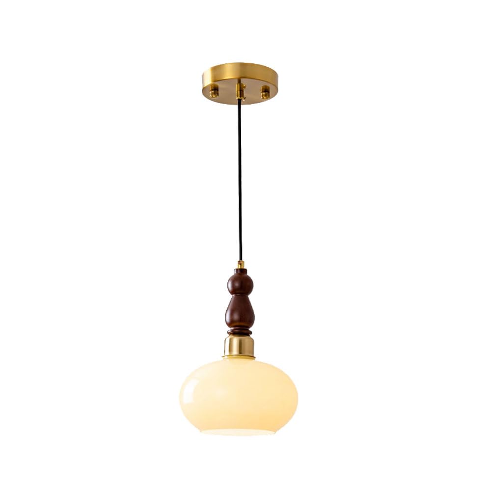 Suspension en verre beige E27 style vintage, la solution d'éclairage rétro pour votre intérieur