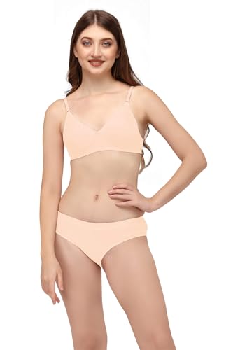 Image of Women's Pack of 1 Full Comfortable Cotton Blend Chami Bra Panty Set - GPZ MAHIRA Set