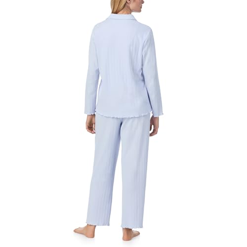 Carole Hochman Women's 2-Piece Cotton Pointelle Pajama Set, Long Sleeve Top & Pant Bottom with Adjustable Waist2