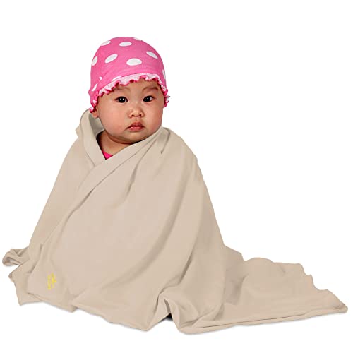 Image of Nozone Baby Blanket, Sun Protective, Soft Rayon from Bamboo, UPF 50+ in Biscotti Beige