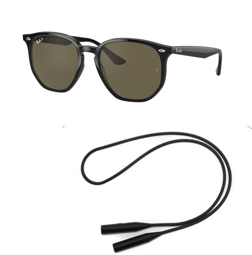 Ray-Ban RB4306 Sunglasses Bundle: RB 4306 601/9A Black Green and Universal Anti-slip Silicone Leash2