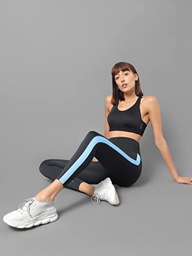 Image of CULT High Waist Running Tights with Side Pocket | Geometric Print | Breathable | Moisture-Wicking | Curved Hem
