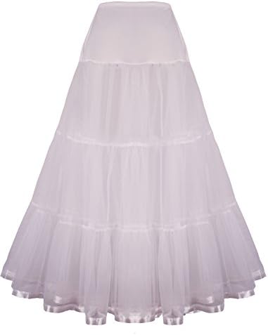 Shimaly® Women's Floor Length Wedding Petticoat Long Underskirt for Formal Dress (S-L, Ivory)