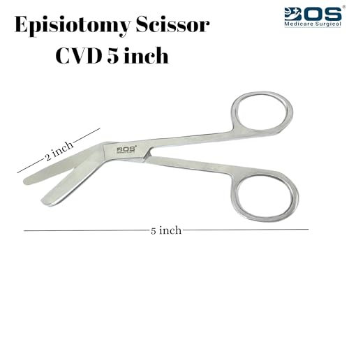 Image of Curved Episiotomy Scissor 5 Inch - Stainless Steel OB GYN Surgical Instrument for Labor & Delivery, CE Certified, Professional Medical Scissors for Gynecological Use