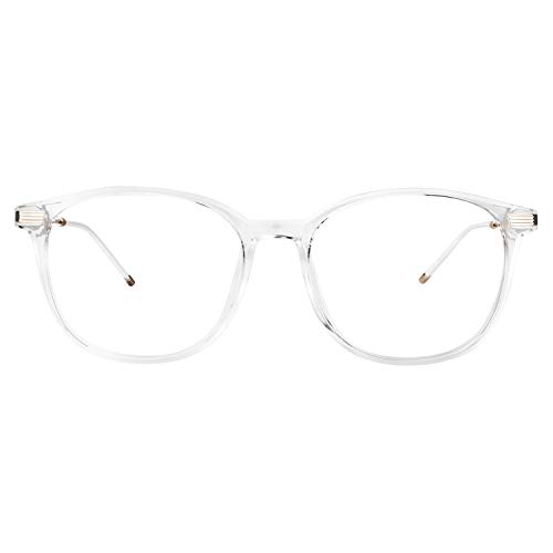 Zeelool Unisex quadratische Brille mit blauem Licht, blockierende Brille für Büro-Look, Computerbrille, grün FP0327, Fp0327-02 Kristall, Large Cover