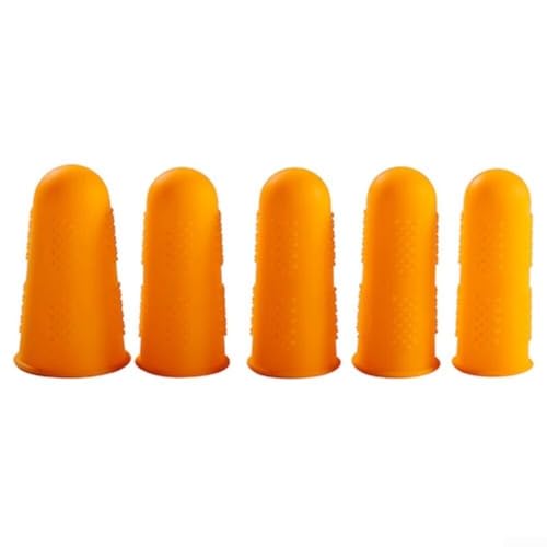 Eawfgtuw Fundas protectoras de silicona resistentes al calor, fundas antideslizantes para los dedos para cocinar, hornear, coser, manualidades, planchar y seguridad en la cocina, juego de 5 piezas de