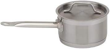 Royal Industries Sauce Pot with Lid, 6 qt, 9.4" x 4.9" HT, Stainless Steel, Commercial Grade - NSF Certified
