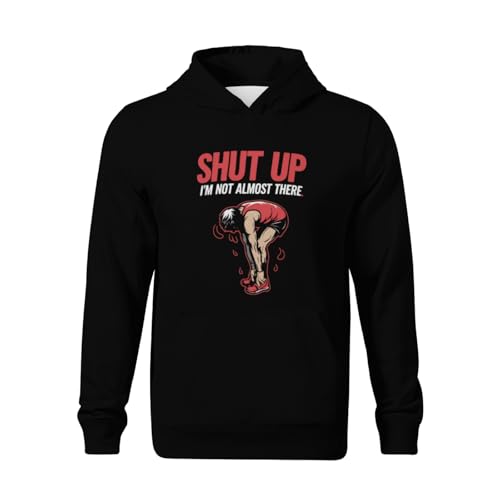 Kids Funny Running I'm not almost there Gym Fitness Retro Boys Girls Lightweight Kangaroo Pocket Fleece Hoodies2