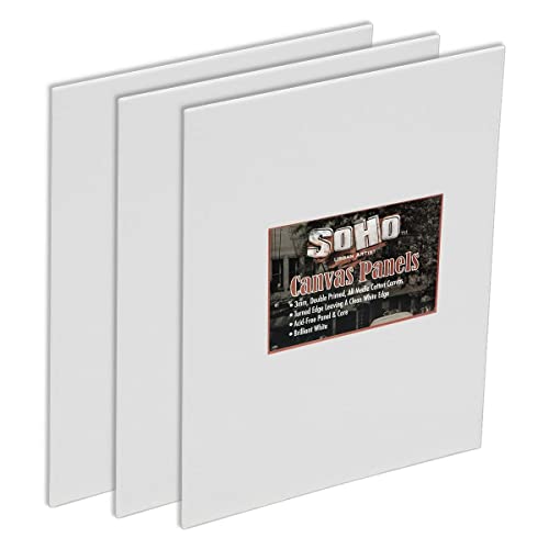 SoHo Artist Cotton Canvas All Media Panels - 11x14-3 Pack ...