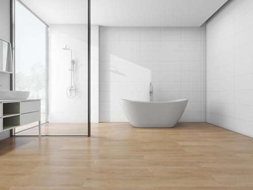 Vanity Art 71" Freestanding Bathtub | Free Standing Tub Stand Alone Tub with Contemporary Design for Soaking and Bathing, Overflow and Pop-up Drain with UPC Certified, Acrylic, VA6517