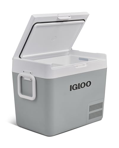 IGLOO ICF 40 Kompressor-Kühlbox 39 Liter, 12/24 V und 230 V, Mini-Kühlschrank -18 °C bis 20 °C für Auto, LKW, Boot, Wohnmobil und Steckdose