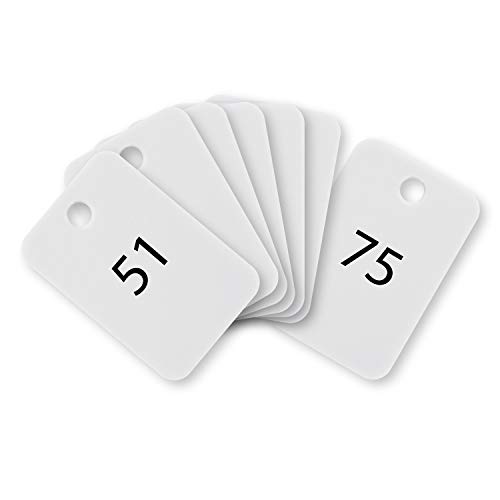 オープン工業 番号札 角型 白 25枚 51-75番 BF-56-WH