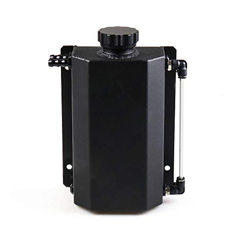 Dyno Racing Universal 2L Alloy Engine Oil Fuel Gas Catch Can Breather Tank Bottle Coolant Radiator Overflow Tank (Blcak) #TOP1