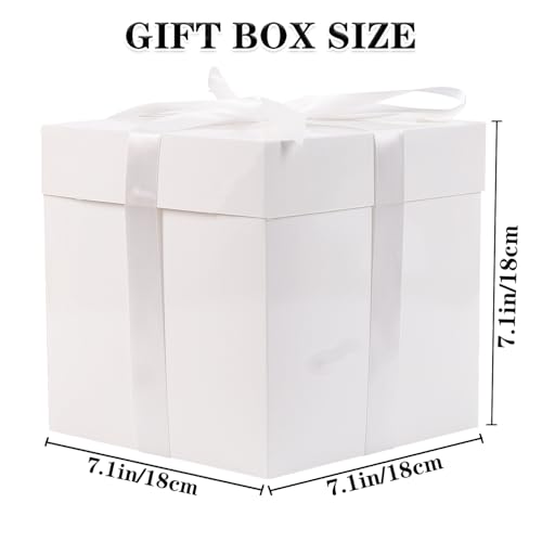 Boîtes cadeaux carrées blanches avec papier de soie pour Saint-Valentin - 2