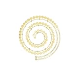 RIXERKOC 2 Pcs Chaîne de Taille en Or pour Femmes, Chaîne de Ventre Plaquée Or 18K Réglable Étanche Sexy Bikini Satellite Chaîne de Perles Chaînes de Corps d'Eté Bijoux Cadeaux pour Femmes (A)