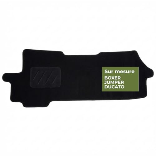 Tapis De Sol Utilitaire Moquette - sur Mesure Peugeot Boxer/Citroën Jumper/Fiat DUCATO (Dès 05/2006) - Antidérapant - Clips De Fixation - Talonnette Renforcée