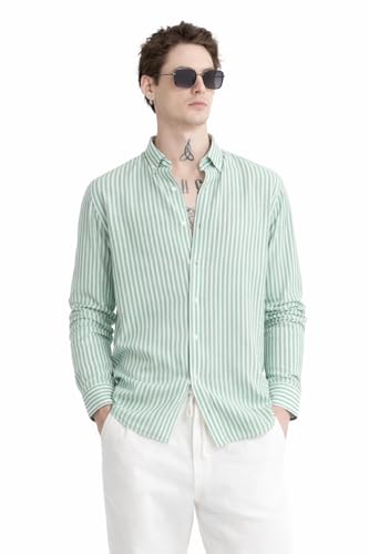 Image of Men's Cotton Casual Printed Striped Stylish Shirt for Men