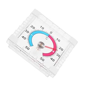 Milisten Deur- en raamthermometer Deurthermometer Buiten thermometer Analoge thermometer Eenvoudige thermometer muur thermometer temperatuurmeter voor deur plastic Transparent