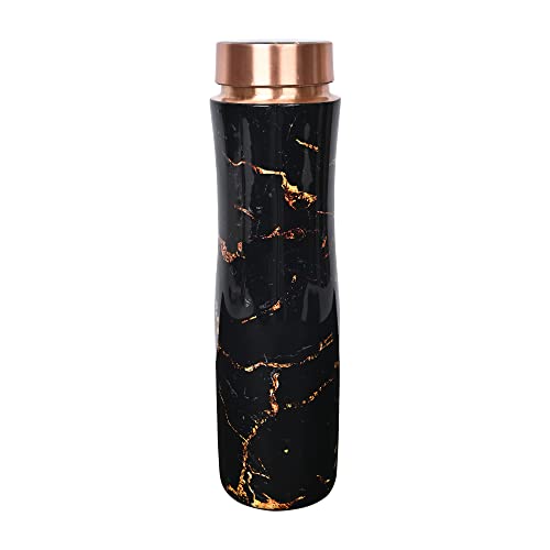 Pure copper water bottle (black/gold) - 32oz