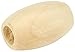 Pepperell Oval Wood Beads, 32mm by 22mm, Natural, 6-Pack
