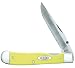 CASE XX WR Pocket Knife Yellow Delrin Trapperlock W/Clip Item #30111 - (3154Lc Cv) - Length Closed: 4 1/8 Inches