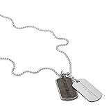 Finish: Matt und glänzend Diesel Herrenkette Erkennungsmarke Edelstahl anthrazit DX1257040