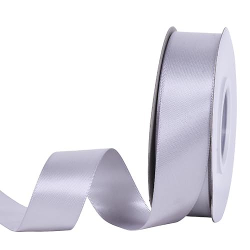 YAMA Silver Double Faced Satin Ribbon 1 Inch Continuous 25 Yards