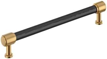 Signature Hardware 954060-7916 Lazzara 7-9/16 Inch Center to Center Hammered Bar Cabinet Pull - Matte Black/Champagne Bronze