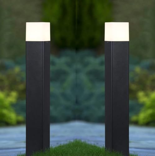 Image of Bollard Outdoor 24 inch Pole Light for Home Decorative Exterior /Outdoor Light /Gate Light /Garden Lamp /Pillar Lamp /Gardner Lights, Grey (Pack of 2).