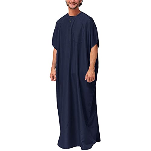 Caftan islamique homme manche courte vêtement ample rétro - 4