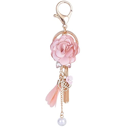 Porte-clés tassel rose pour retrouver facilement vos clés dans le sac