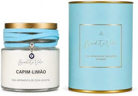 Vela Vegetal Aroma Capim Limão Vidro Og - Bendita Vela
